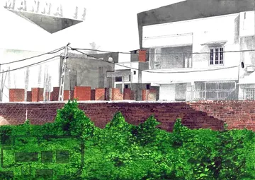 Territories of three: echoes in the landscape I, 15 by Kapil Jangid - Watercolor, photo ink, digital print and graphite on paper
