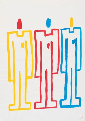 Untitled on paper 13 by Ansh Kumar - Acrylic on paper