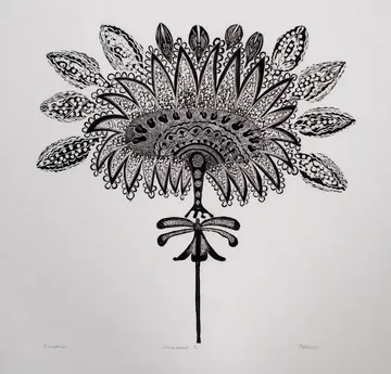 Arrangement series 1 by Avni Bansal - Linocut print on Kozo paper