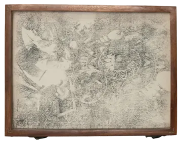 এখেনা অস্পষ্ট Still unclear, 6 by Anup Let - Photography and writing transfer, wooden box on acid-free paper