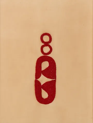 Safety pin II, 2 by Anshu Singh - Beaded embroidery on paper