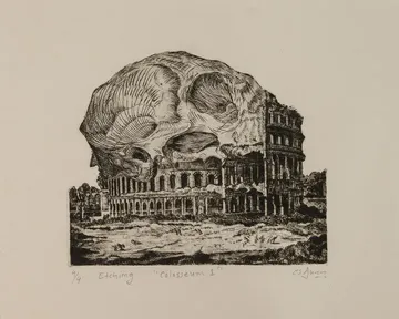 Colosseum 1 by Akbar Ali Sunasara - Etching