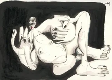 Untitled by Aditiya Singh - Acrylic and ink on paper