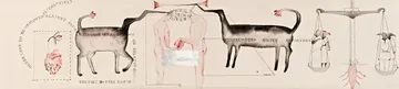 The journey begins by Anup Let - Acrylic, pen, pencil and ink on clothes and stitches