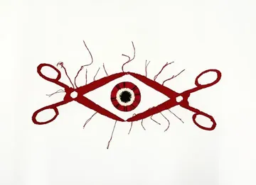 Eye by Anshu Singh - Embroidery on paper