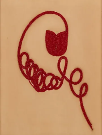Safety pin II, 4 by Anshu Singh - Beaded embroidery on paper