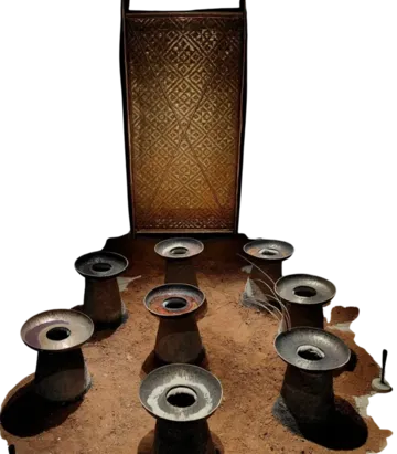 Echoes through the golden door by Subhash Deka - Bell metal, brass metal, and paper mache