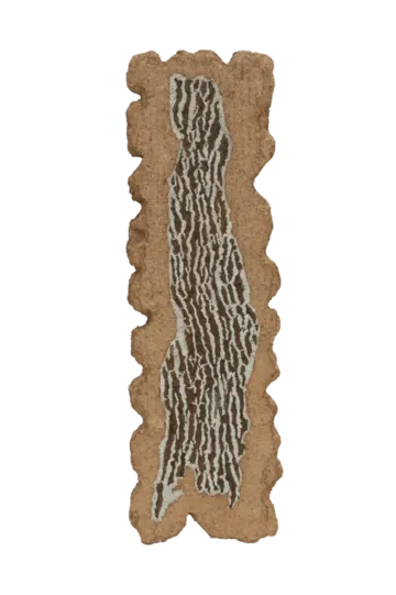 Fragile layers - 2 by Skarma Sonam Tashi - Cardboard, papier-mâché, natural pigments, bark