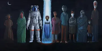 The chosen one by Navanshu Kumar - Acrylic and charcoal on canvas