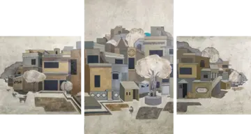 Untitled (triptych) by Abhrajit Kundu - Mixed media on paper