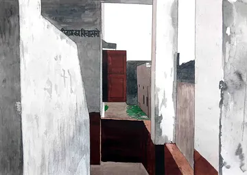 Territories of three: echoes in the landscape I, 7 by Kapil Jangid - Watercolor, photo ink, digital print and graphite on paper