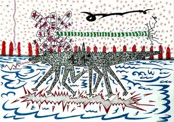 Summer, 4 by Arun B - Mixed media drawing
