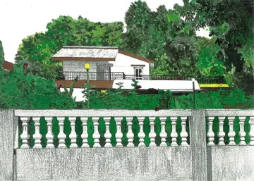 Territories of three: echoes in the landscape II, 5 by Kapil Jangid - Digital print, watercolor, photo ink and graphite on paper