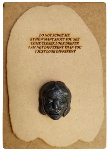 Poetics of face-1, 9 by Preksha Tater - Epoxy compound and mixed media