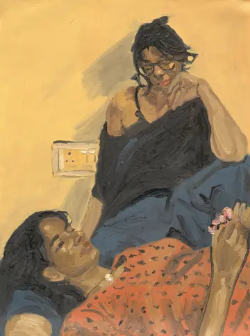 What's on your mind by Akshit Satyarthi - Oil on canvas