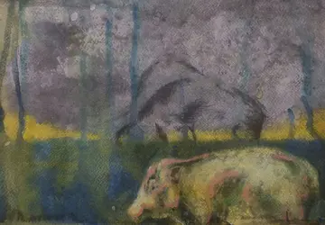 Demos kratia 9 by Abhrajit Kundu - Watercolor on paper