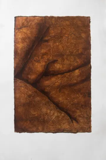 Imprints by the day, 3 by Riyanka Das - Collagraph print and oil on paper