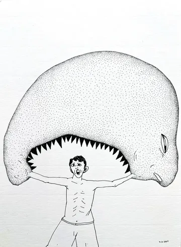 D-4, 11 by Preksha Tater - Pen and ink on paper