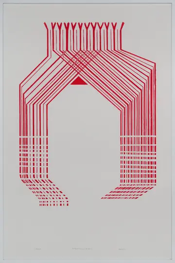 The drape I the pleat I the fanset 5 by Avni Bansal - Woodcut print on Kozo paper