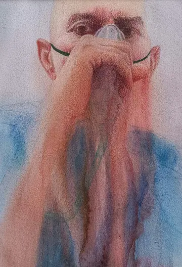 A quiet refusal by Diya Mehta - Watercolor on paper