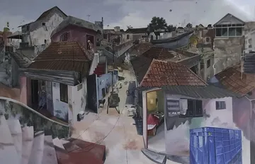 Bhramhasanam by Joseph J Joseph - Oil painting on canvas