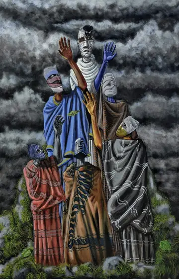 Freedom & death by Navanshu Kumar - Acrylic on canvas