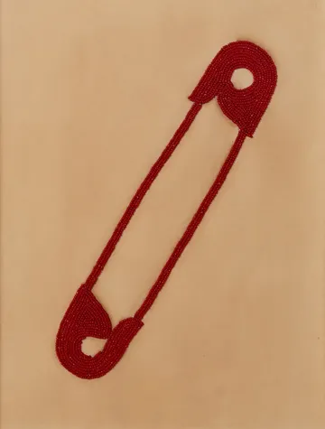 Safety pin II, 10 by Anshu Singh - Beaded embroidery on paper