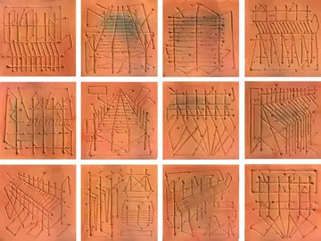 Sculptural drawing, 1 by Debojit Roy - Terracota