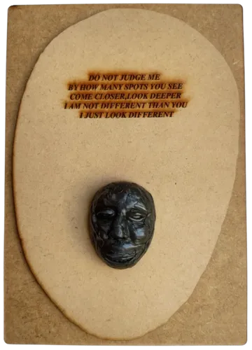 Poetics of face-1, 2 by Preksha Tater - Epoxy compound and mixed media