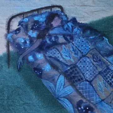 Asleep or dead by Diya Mehta - Acrylic on canvas