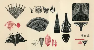 The motifs archive 7 by Avni Bansal - Relief and silkscreen print collage on Kitakata paper
