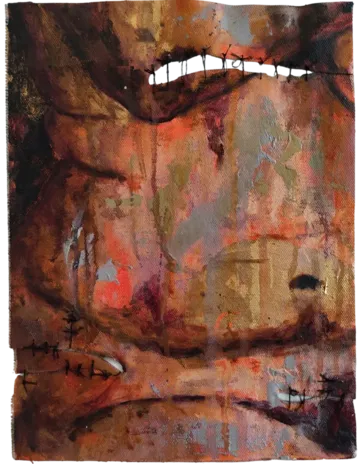 Gold, 2 by Riyanka Das - Oil, gold leaf, and mixed media on canvas