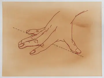 Hand work, 7 by Anshu Singh - Embroidery on paper