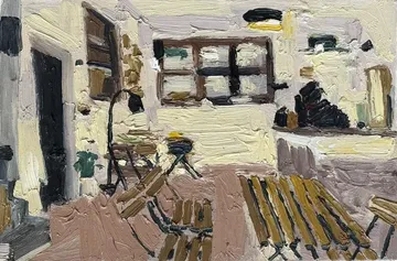 Hinoki is definitely a slow bar by Akshit Satyarthi - Oil on canvas