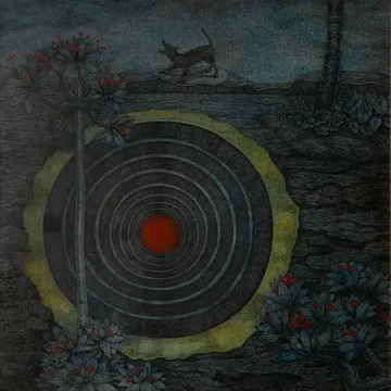 Pottakkinar by Sumeshan K - Charcoal, pastel and acrylic on paper