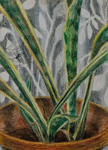 Resilience by Suvendu Bhandari - Oil pastel on paper
