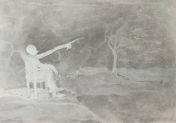 The watchman 1 by Tapan Moharana - Graphite on paper