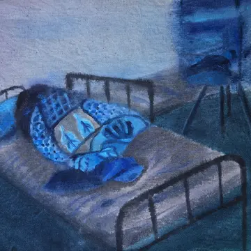 Asleep or dead by Diya Mehta - Acrylic on canvas