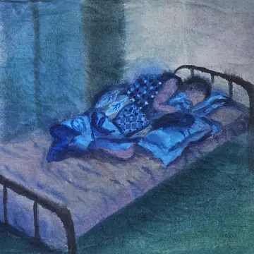 Asleep or dead by Diya Mehta - Acrylic on canvas