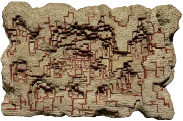 Echoes of sa - 3 by Skarma Sonam Tashi - Paper-mâché, cardboard, and natural pigments