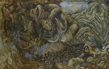 When it's gone, it will stand as its trace, 1 by Robin Rawat - Charcoal and oil on canvas