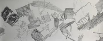 Things my eyes never saw by Nabanita Guha - Graphite on Fabriano Paper