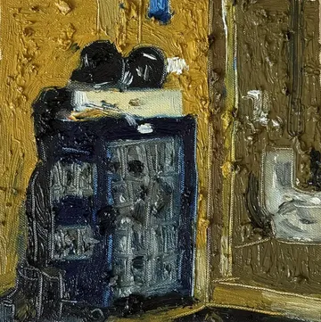 Rack in the corner by Akshit Satyarthi - Oil on canvas