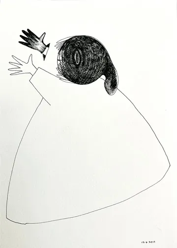 D-4, 1 by Preksha Tater - Pen and ink on paper