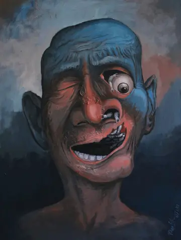 Disgusting face (Termites VI) by Kartik Tripathi - Acrylic on canvas