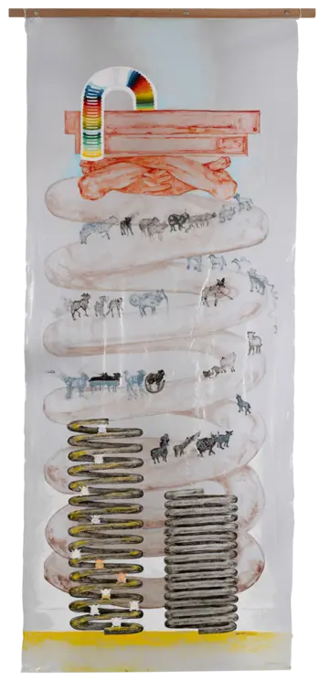 Vertical values (Values added) by Bharathesh G D - Enamel paint (oil) on polythene (PVS) sheet