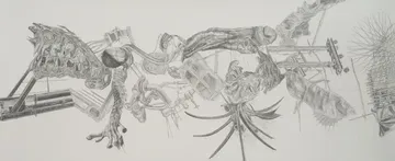 Things I swallowed by Nabanita Guha - Graphite on Fabriano Paper