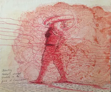 Force = mass x acceleration  by Ritesh Khowal - Acrylic on Canvas board, PVC board, Silicone, Plaster of Paris