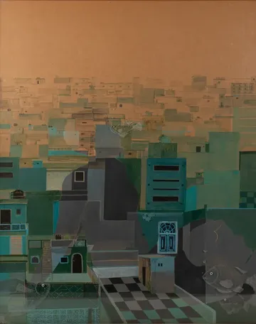 Glass wall 5 by Sawan Taank - Acrylic on paper & engraving on acrylic sheet