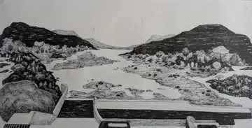 Untitled, 1 by Abhrajit Kundu - Ink on paper